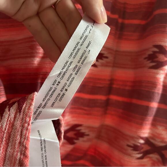 Ariat Real Adorable Serape Pearl Snap Aztec Western Shirt Long Sleeve Pink Sz XL - Picture 6 of 6